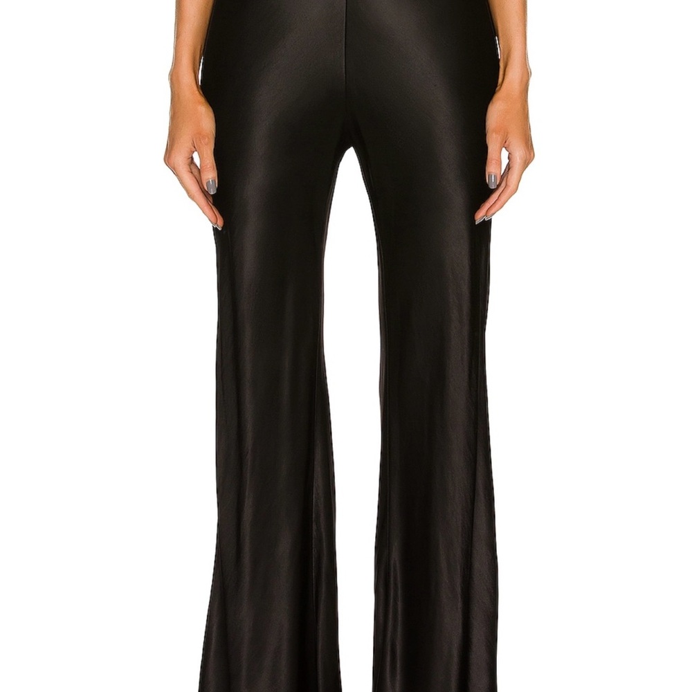 Satin Elegant Black Women's Pants